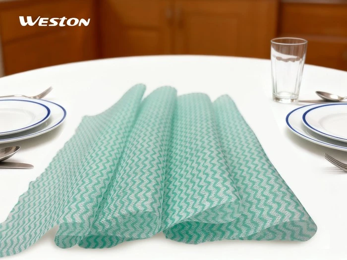 Daily Kitchen Wipes in the dinner table by weston nonwoven Daily Kitchen Wipes in the dinner table by weston nonwoven